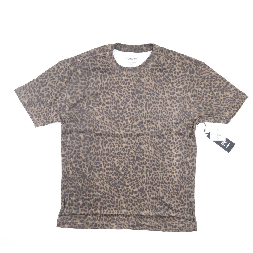 Reserved Supply T-Shirt Premium Oversize Leopard Brown Small NWT